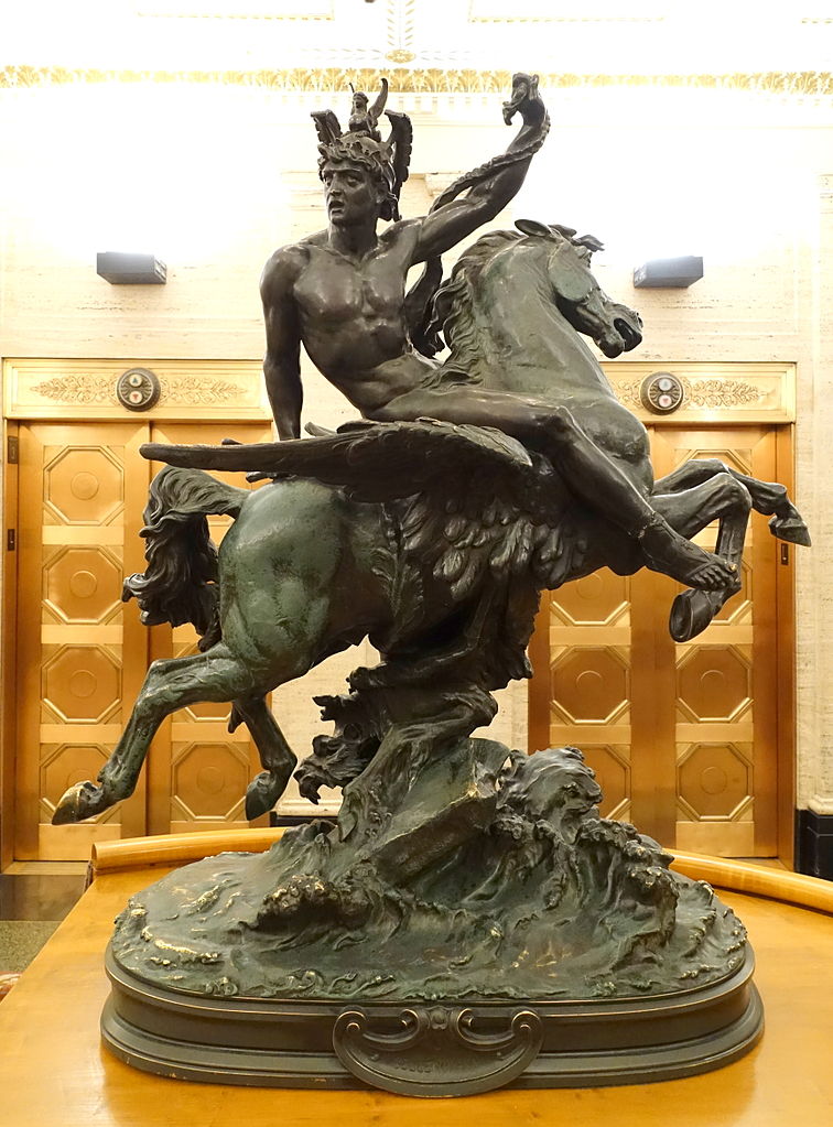 Bellerophon en Pegasus - Beeld van Pierre-Eugène-Emile Hébert (1828–1893)