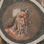 De god Pan op een Romeins mozaïek
