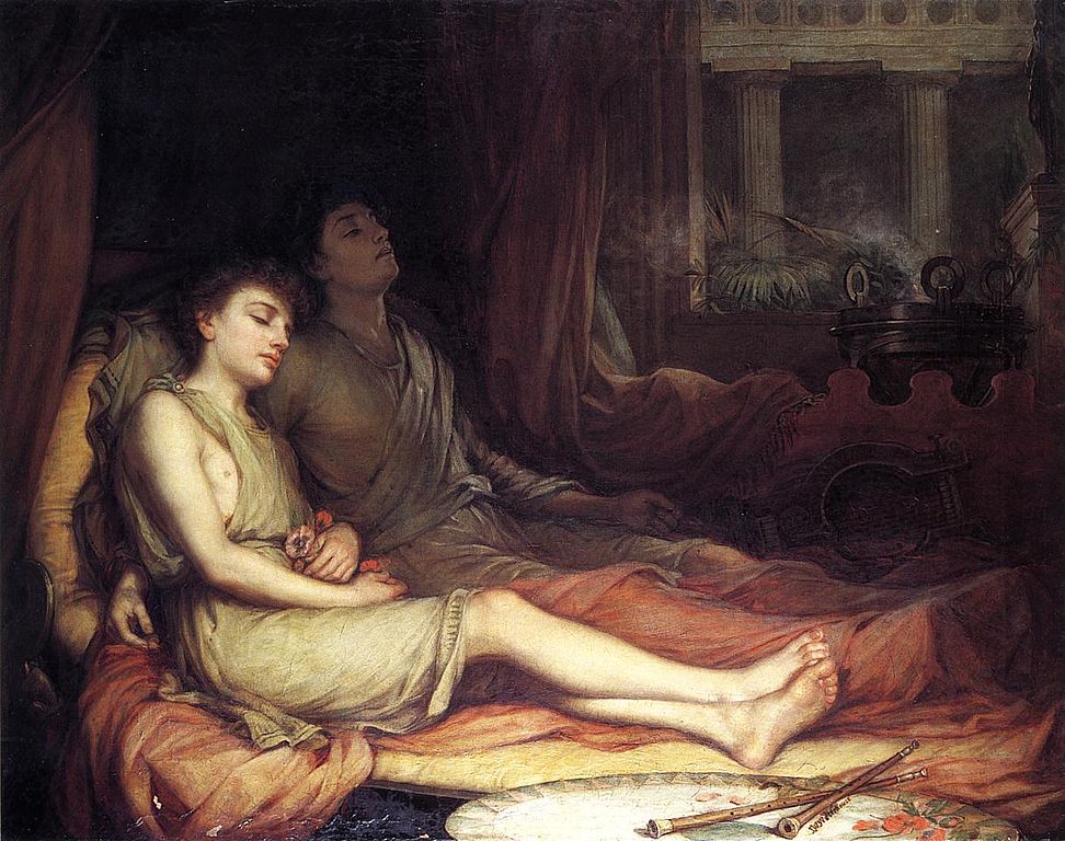 Hypnos en Thanatus - Slaap en zijn halfbroer dood - John Williams Waterhouse