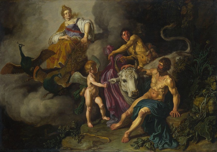 Juno (Hera) betrapt Jupiter (Zeus) en Io - Pieter Lastman