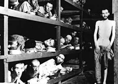 Foto genomen in een barak in een concentratiekamp