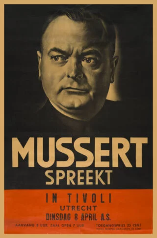 Mussert op een NSB-poster uit april 1940