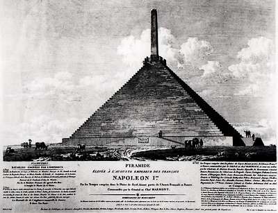 Oude tekening van de pyramide