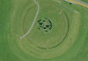 Stonehenge gezien vanuit de lucht (Google Maps)
