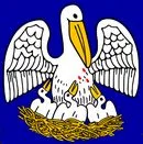 De pelikaan op de vlag van de Amerikaanse staat Louisiana