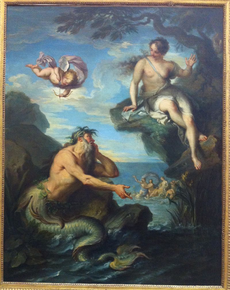 De zeegod Glaucus en Scylla - Jacques Dumont dit le Romain, 18e eeuw