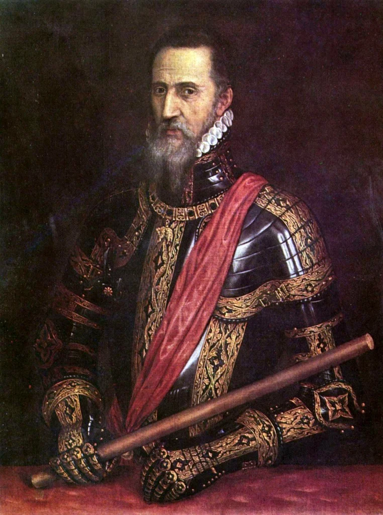 De Hertog van Alva, ofwel Don Fernando Álvarez de Toledo - Schilderij door Titiaan