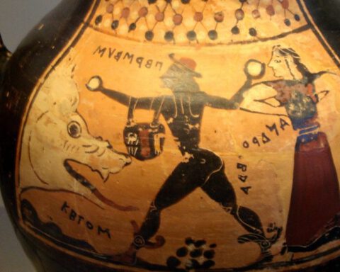 Korinthische vaas met Perseus, Andromeda en Ceto