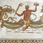 Laat Romeins mozaïek met Phorcys afgebeeld