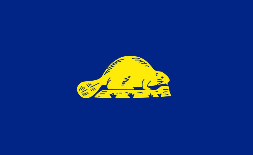 Achterzijde van de vlag van Oregon