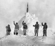 De expeditieleden naar eigen zeggen op de noordpool