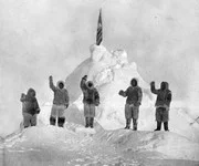 De expeditieleden naar eigen zeggen op de noordpool