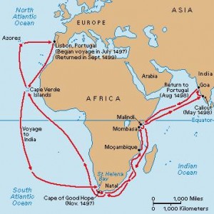 Route van Vasco da Gama