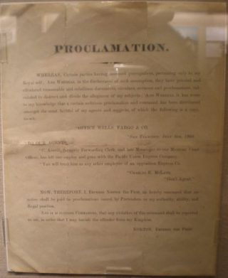 Ongedateerde proclamatie van keizer Joshua Norton (CC BY-SA 3.0 - wiki)