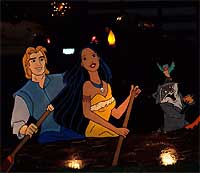 John Smith en Pocahontas in de Disney-uitvoering