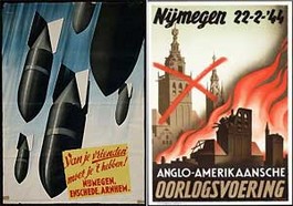 Propagandaposter die de Duitsers verspreidden om Nijmegenaren op te zetten tegen de Amerikanen
