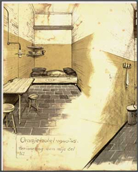 Een gevangeniscel tijdens de Tweede Wereldoorlog. Bron:Archief Stichting Oranjehotel