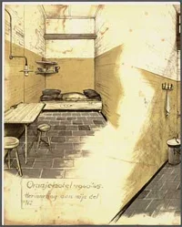 Een gevangeniscel tijdens de Tweede Wereldoorlog. Bron:Archief Stichting Oranjehotel