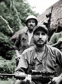 Fidel Castro in de jungle van de Sierra Maestra