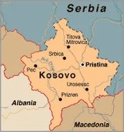 Kaart van Kosovo