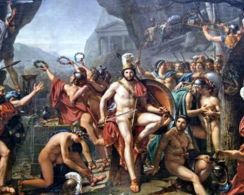 Leonidas bij Thermopylae (schilderij van Jacques-Louis David uit 1814)