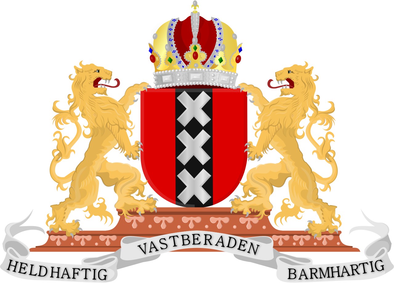 Wapen van Amsterdam met Rudolfinische keizerskroon en het devies