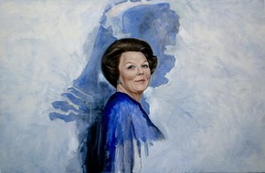 Het door Ans Markus vervaardigde portret van koningin Beatrix