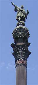 Standbeeld van Columbus aan de Ramblas in Barcelona