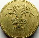 Prei afgebeeld op de Engelse pond als symbool voor Wales.