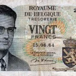 Boudewijn I op een biljet van 20 Belgische francs - cc