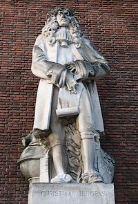 Standbeeld van Christiaan Huygens aan de Schiekade in Rotterdam