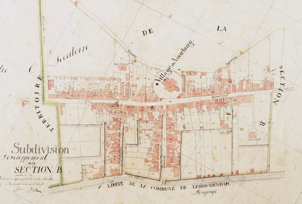 Detail van een kadastrale kaart van Voorburg (Publiek Domein - wiki)