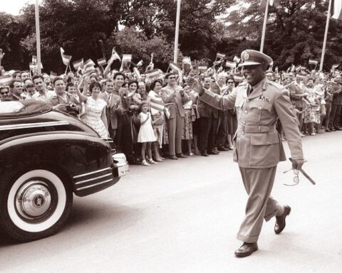 Ibrahim Abboud tijdens een bezoek aan Joegoslavië, 1960