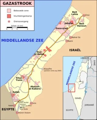 Kaart van de Gazastrook, 2009