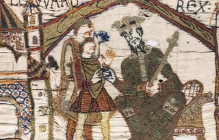 Eduard de Belijder op het tapijt van Bayeux (Publiek Domein - wiki)
