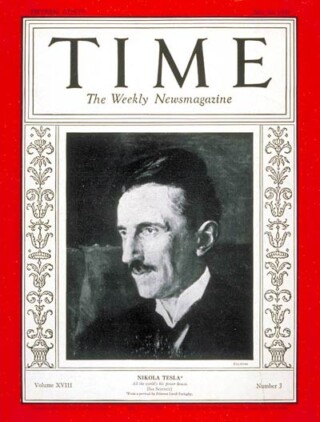 Nikola Tesla op de cover van Time Magazine, juli 1931