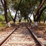Verlaten deel van de Birma-spoorlijn