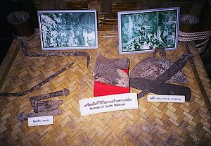 Gereedschap dat de krijgsgevangenen gebruikten bij de aanleg van de Birma-Siamspoorlijn