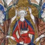 Dertiende-eeuwse afbeelding van de kroning van Hendrik III van Engeland