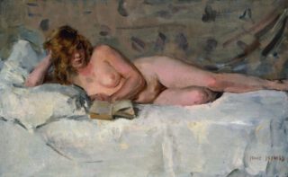 Liggend naakt (Sjaantje van Ingen) (circa 1894-1900) - Isaac Israëls