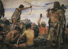 De Steentijd (Schilderij van Viktor Vasnetsov, circa 1882)
