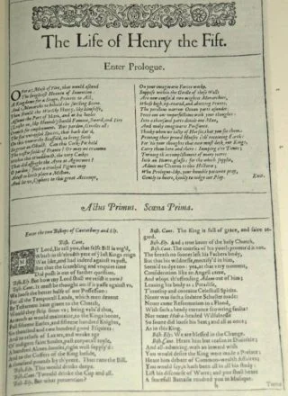 William Shakespeare: 'The Life of Henry the Fift' uit de First Folio 