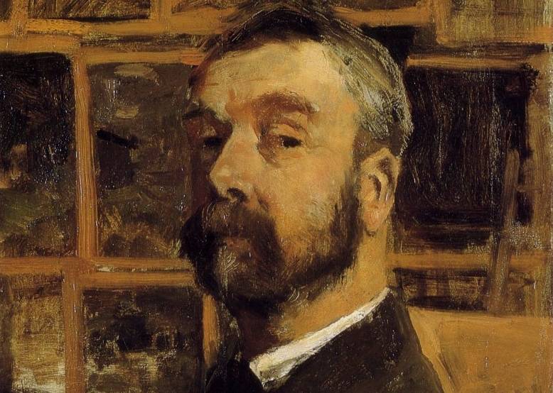 Detail van een zelfportret van Anton Mauve