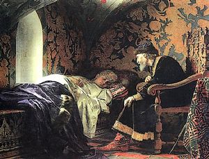 Ivan IV aan het sterfbed van Anastasia – Georgiy Sedov