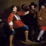 Fawkes wordt overmeesterd in de kelder van het Hogerhuis – Henry Peronett Briggs, ca. 1823
