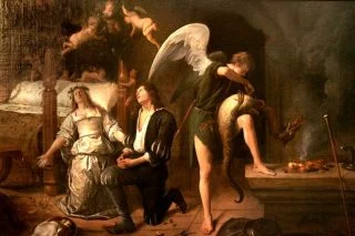 De huwelijksnacht van Tobias en Sara - Jan Steen