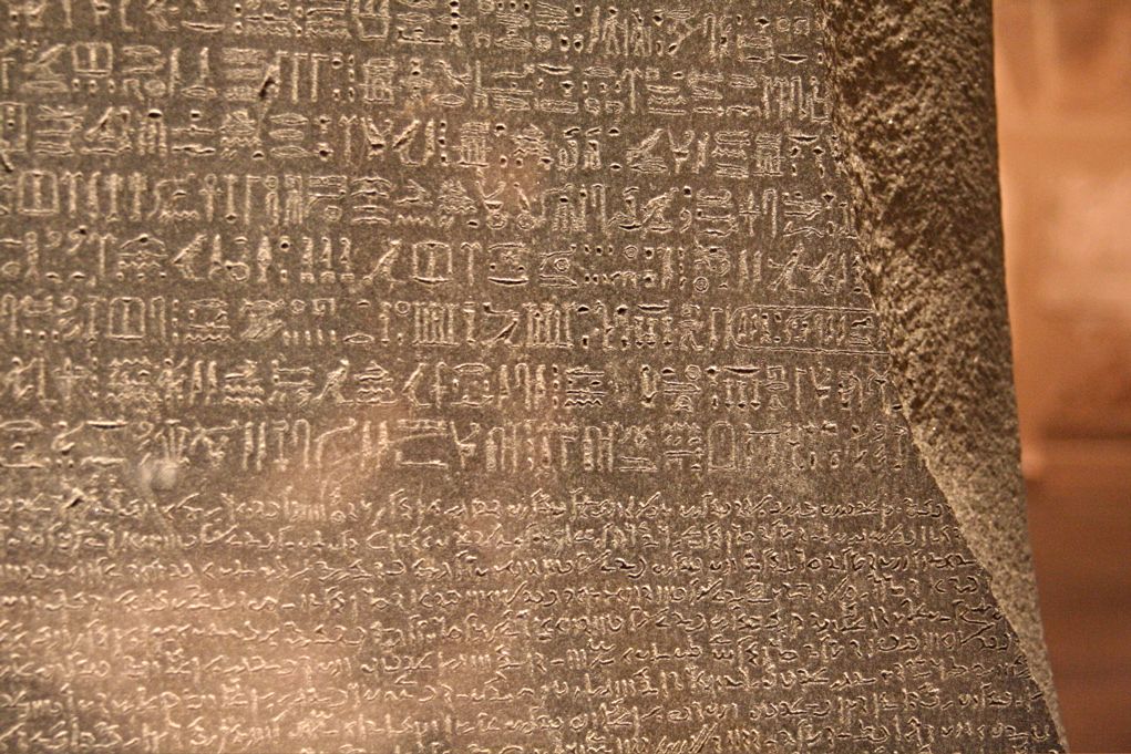 Hiërogliefen op de Steen van Rosetta