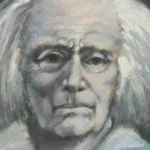 Portret van Paul Delvaux gemaakt door Willy Bosschem