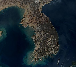 Het Koreaans schiereiland (NASA)