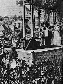 De executie van Marie-Antoinette (Gravure van Isidore Stanislas Helman)